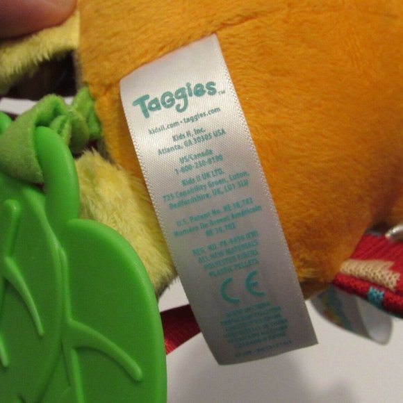 TaGgies Owl Plush Orange Yellow Baby Rattle Cuddly Minky Baby Toy Unisex 8” NWOT - Picture 4 of 7